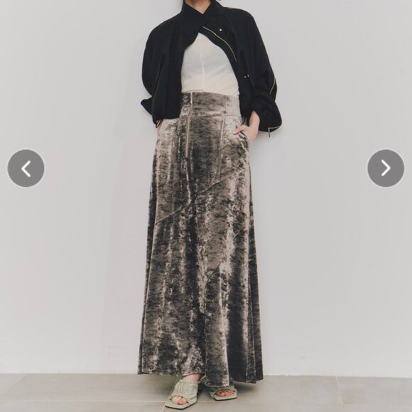 Velour Zip Panel Skirt - Picture 7 of 13